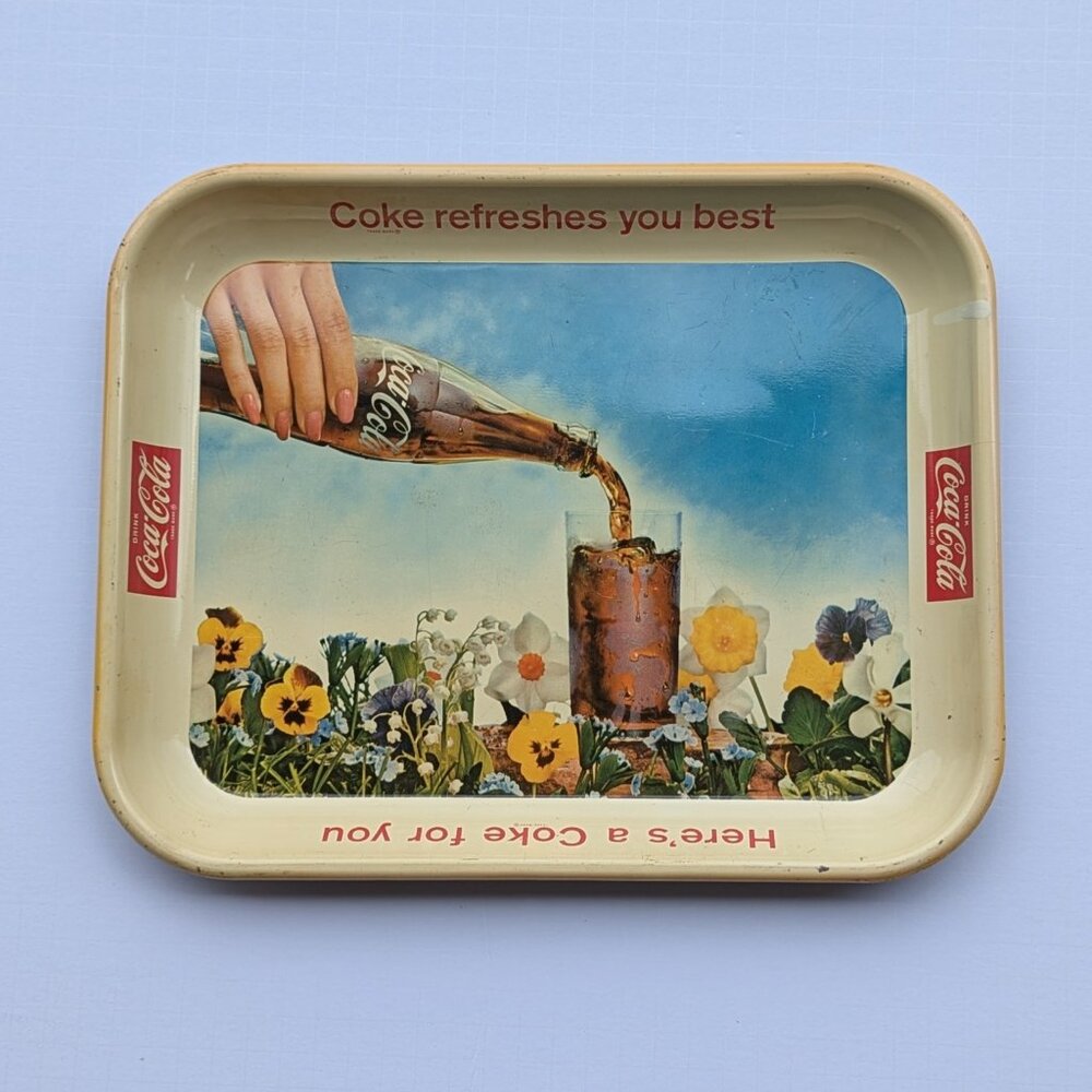 Vintage Coca Cola 1961 "Pansy Garden" Tray - Picture 2 of 16